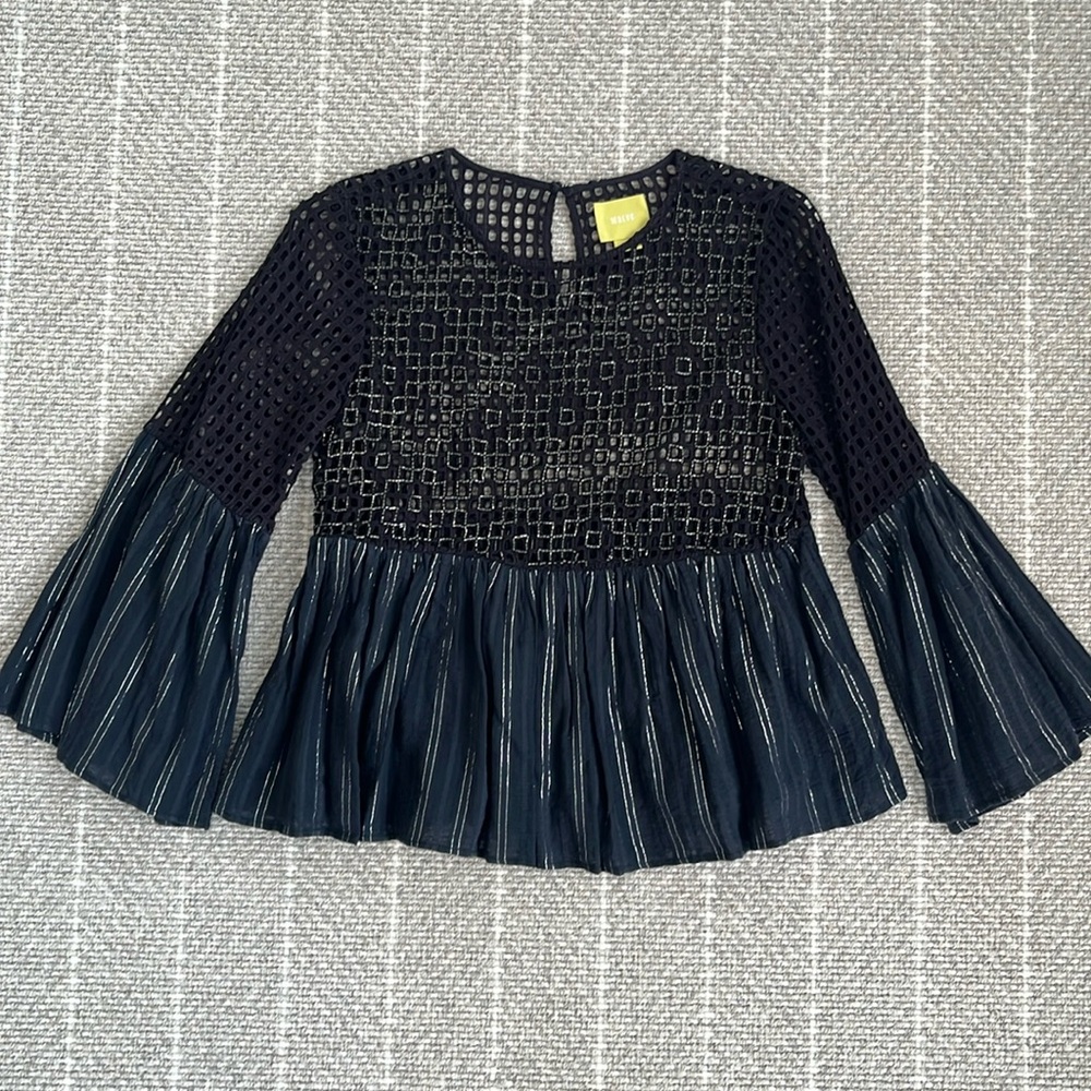Maeve Shirt Black Beaded Size Women’s 6 EUC Anthropologie